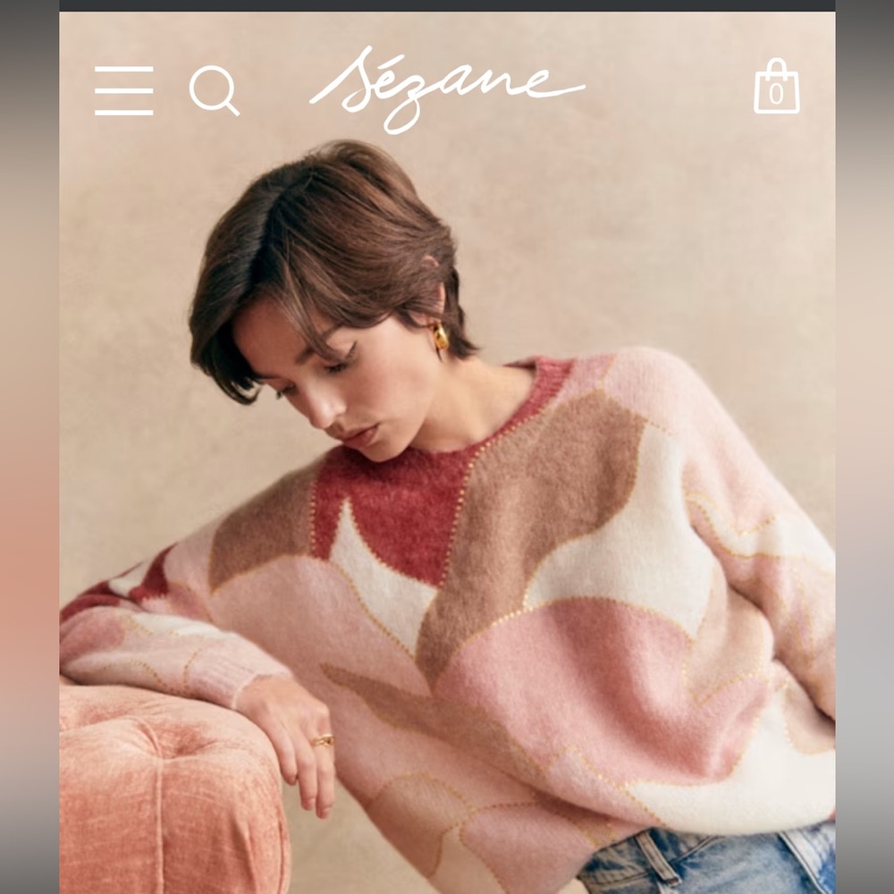 New Sezane Holie Jumper - Pink, Gold